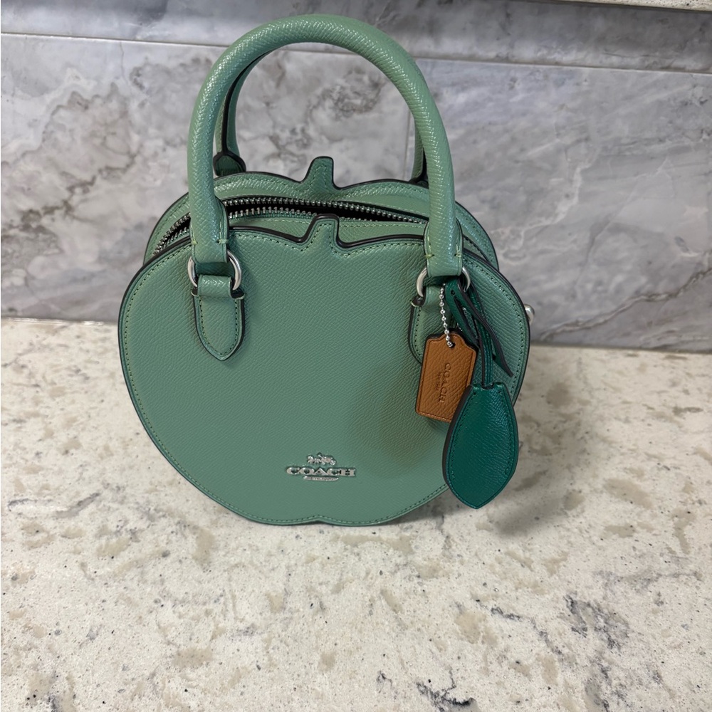 Coach Mint Green Apple Leather Mini Bag